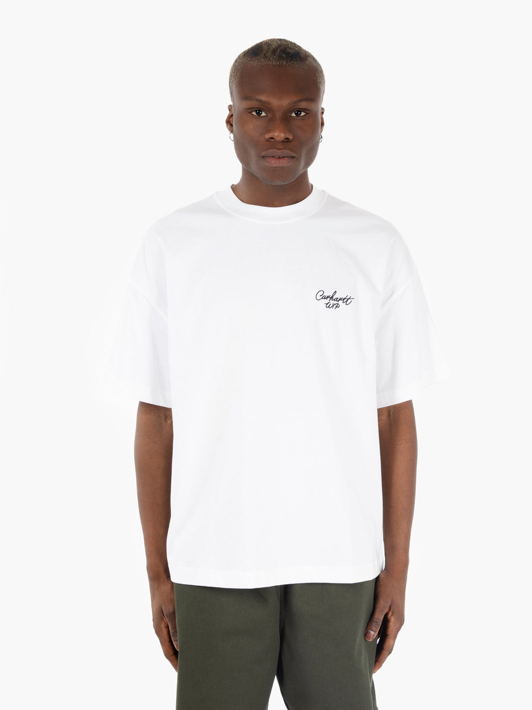 S/S Signature script white t-shirt 