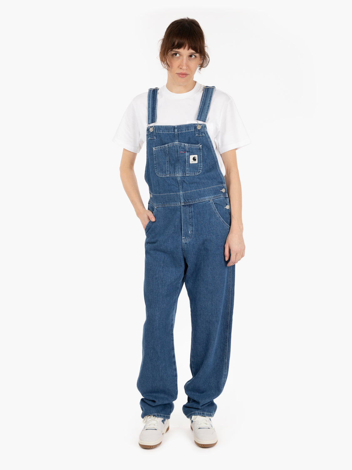 W' Bib Overall Straight blue stone washed