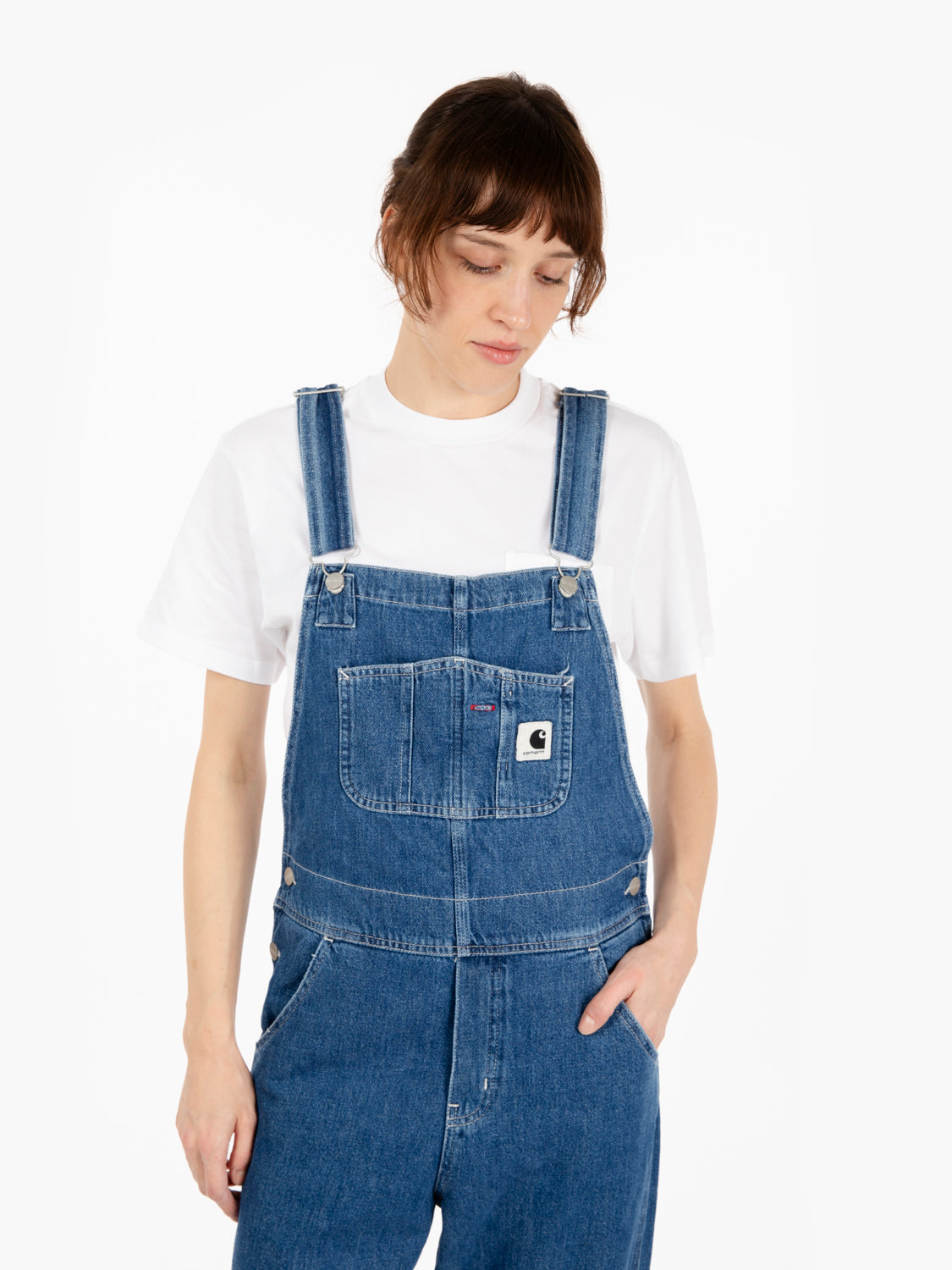 W' Bib Overall Straight blue stone washed
