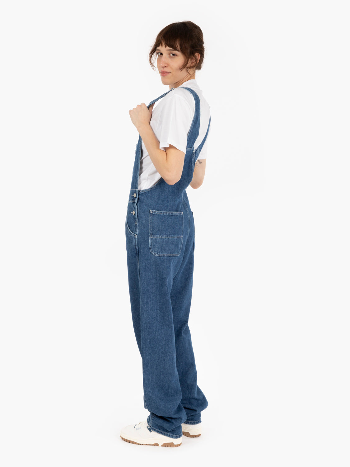 W' Bib Overall Straight blue stone washed