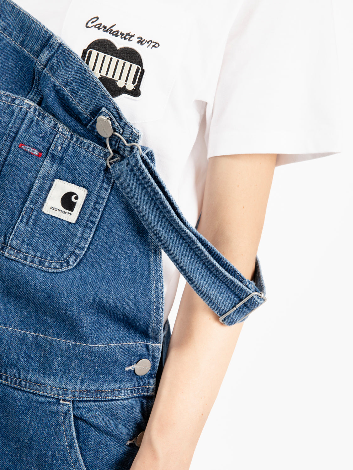 W' Bib Overall Straight blue stone washed