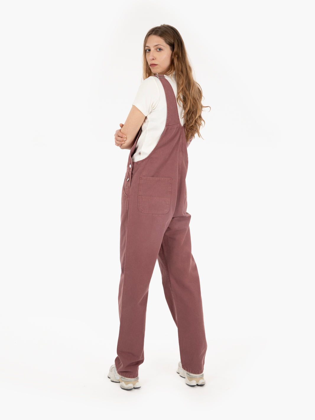 W Bib Overall Straight Dusky Pink