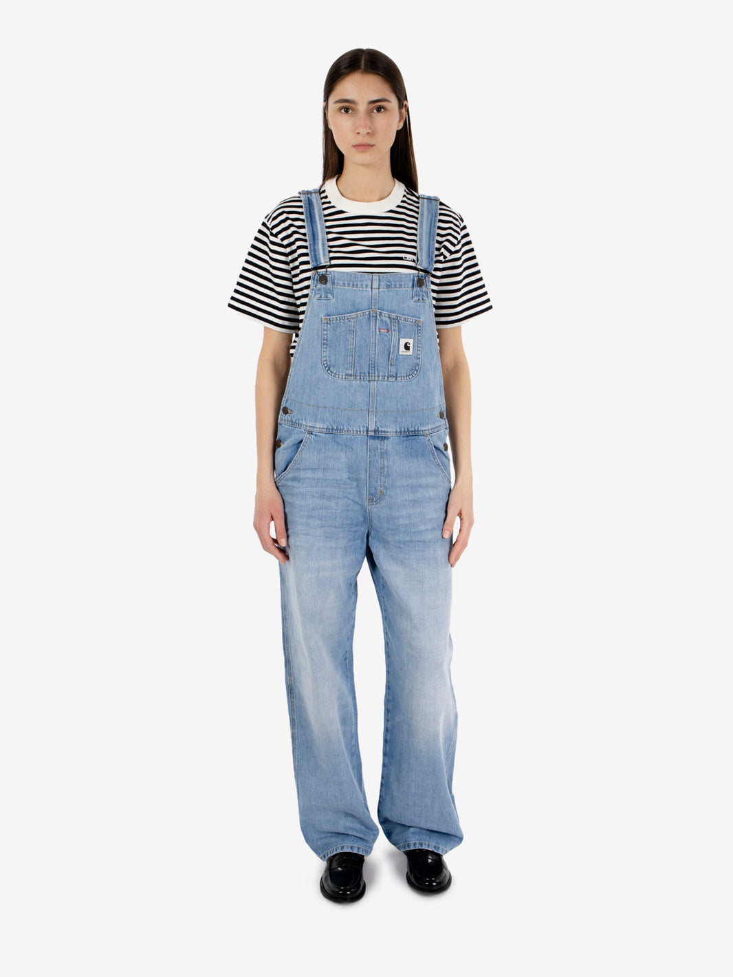 W' Bib Overall straight Light True Washed Blue