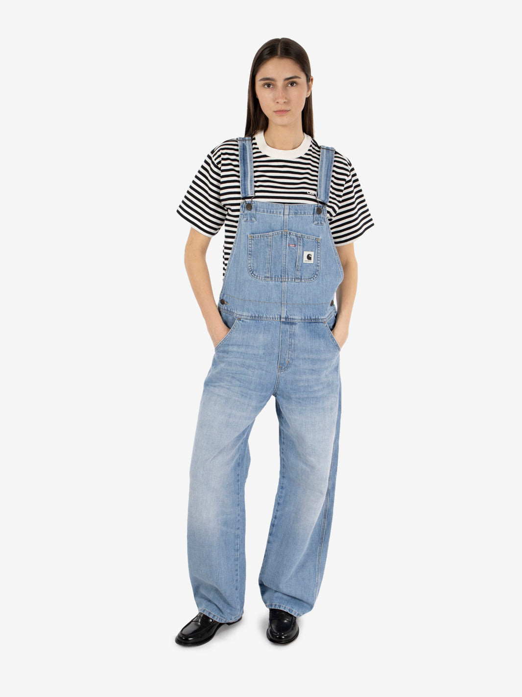 W' Bib Overall straight Light True Washed Blue