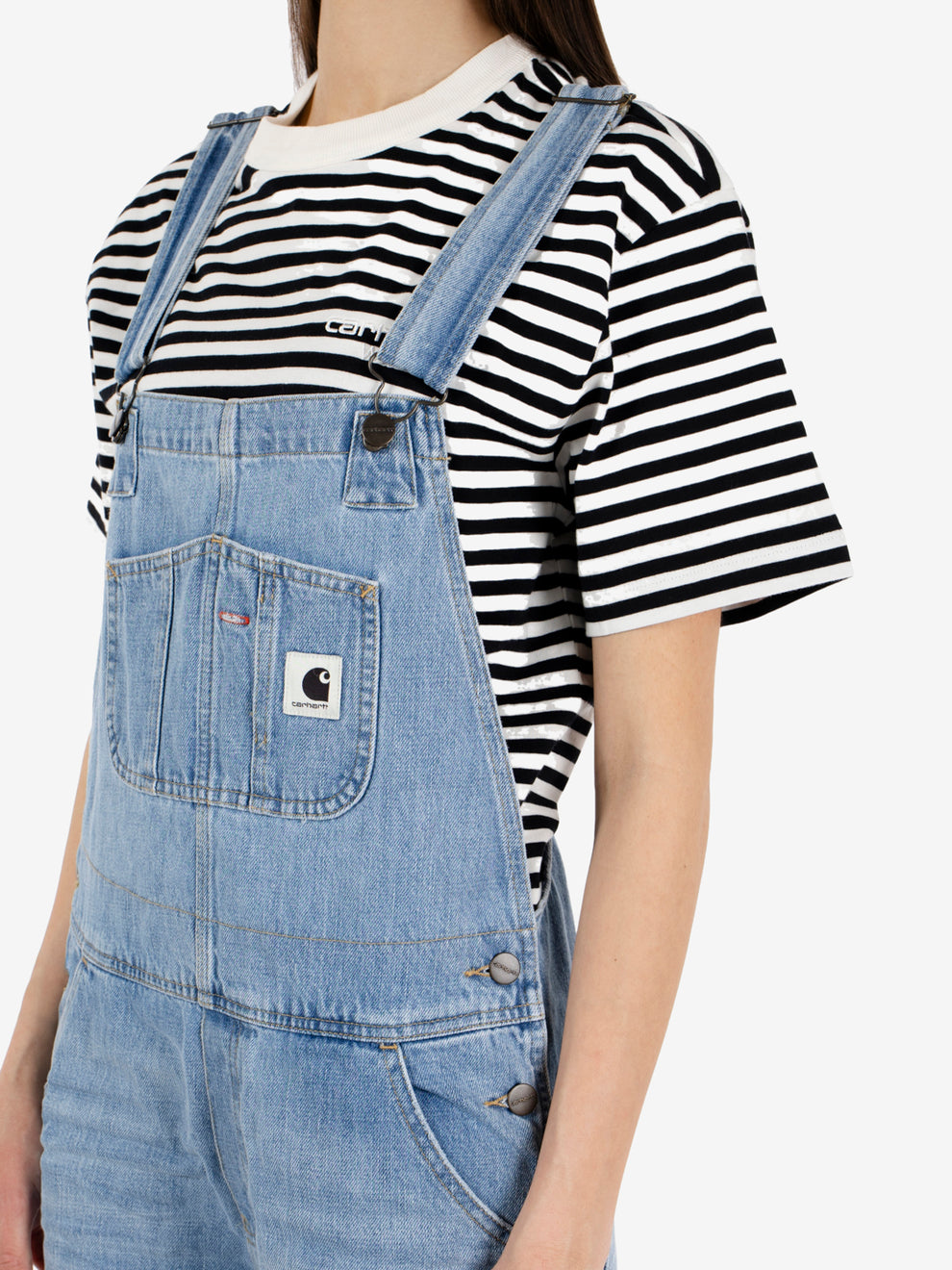 W' Bib Overall straight Light True Washed Blue