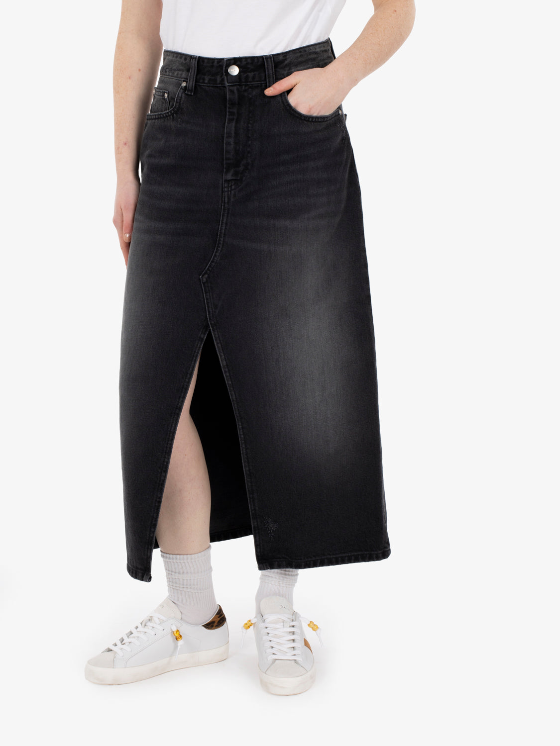 W' Brandon skirt black grind wash