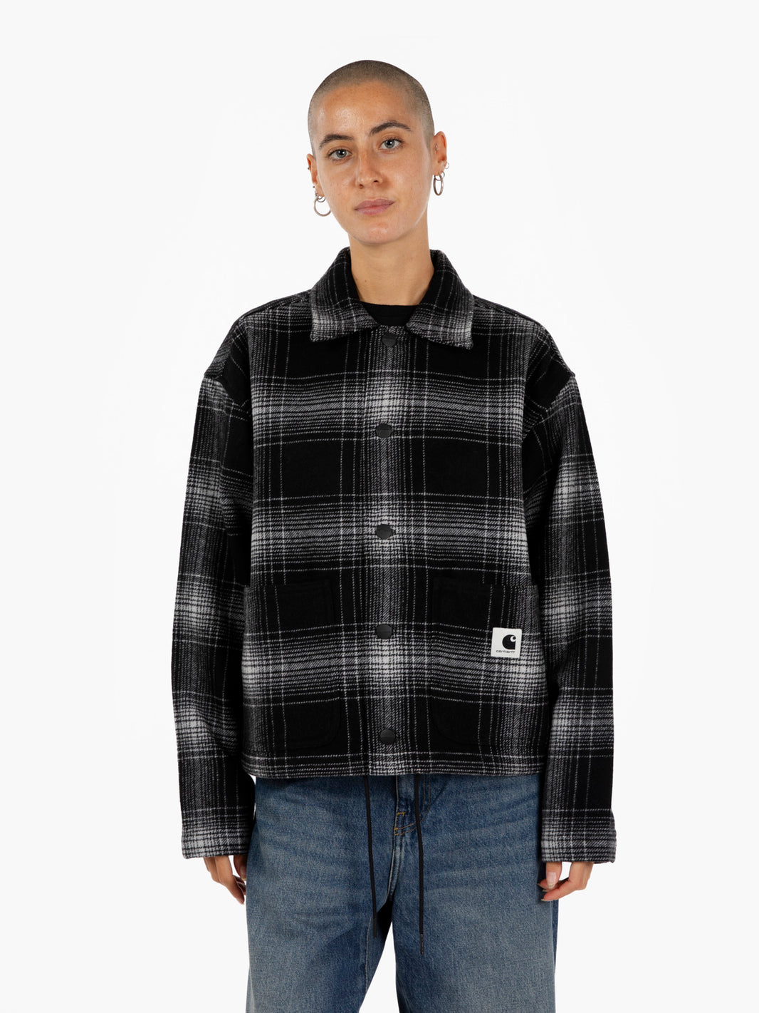 W' Brennan Shirt Jac check black / wax