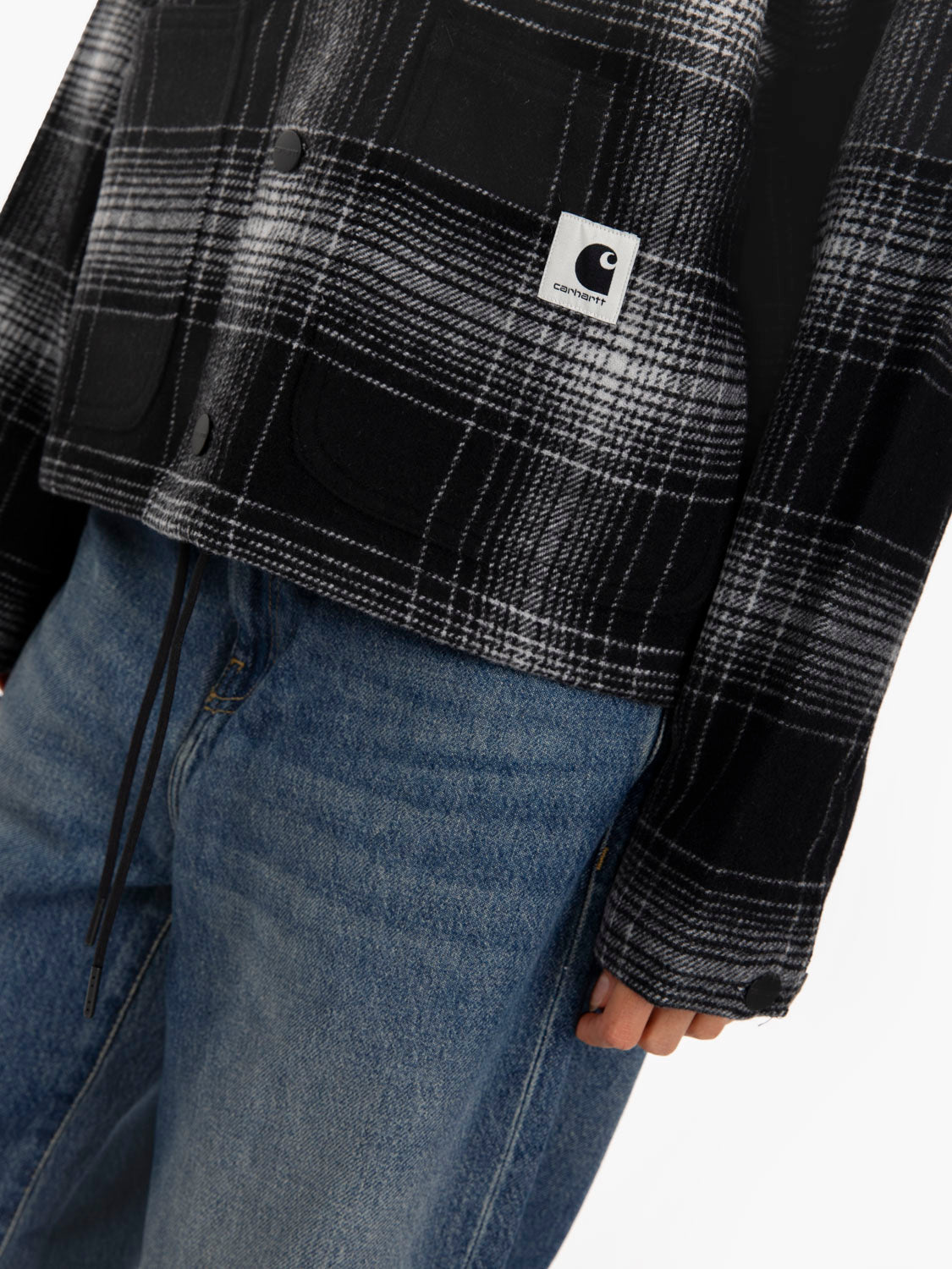 W' Brennan Shirt Jac check black / wax