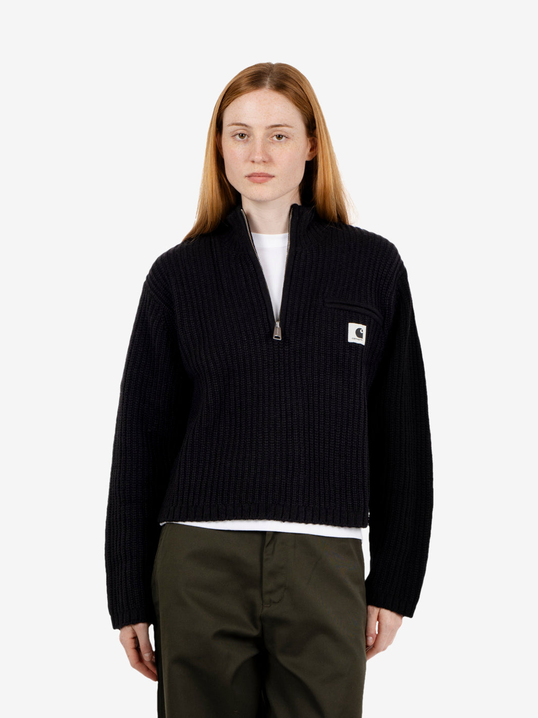 W' DETROIT HALF ZIP SWEATER BLACK I037036.89XX.03
