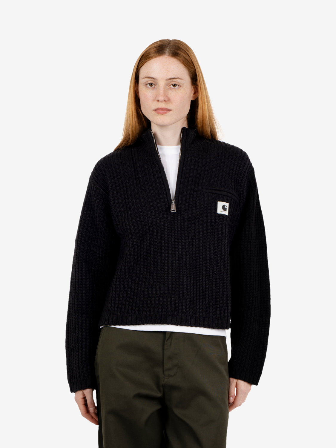 W' DETROIT HALF ZIP SWEATER BLACK I037036.89XX.03