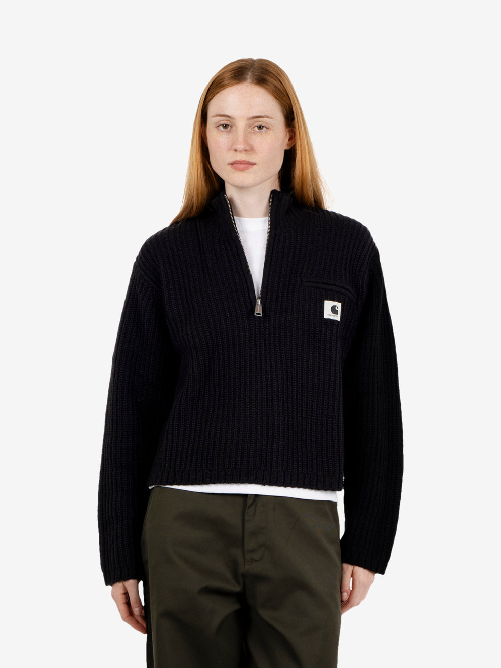 W' DETROIT HALF ZIP SWEATER BLACK I037036.89XX.03