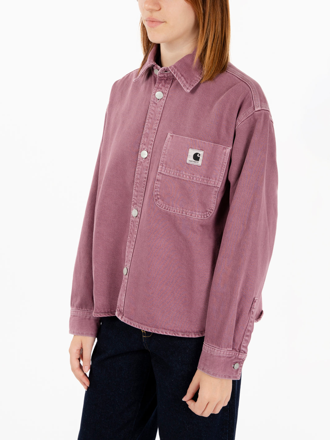 W' Georgia shirt jacket dusty fuchsia stone dyed