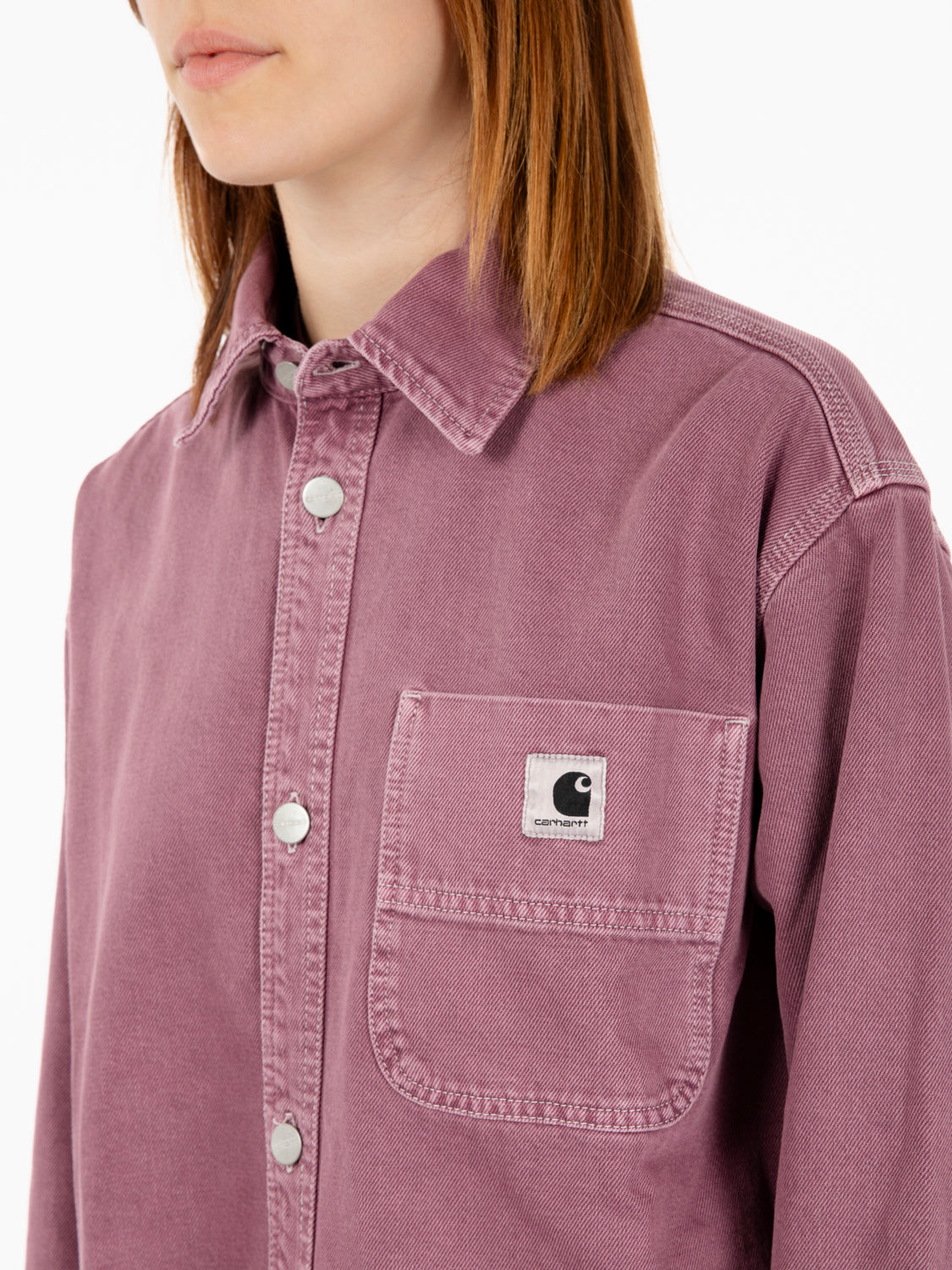 W' Georgia shirt jacket dusty fuchsia stone dyed