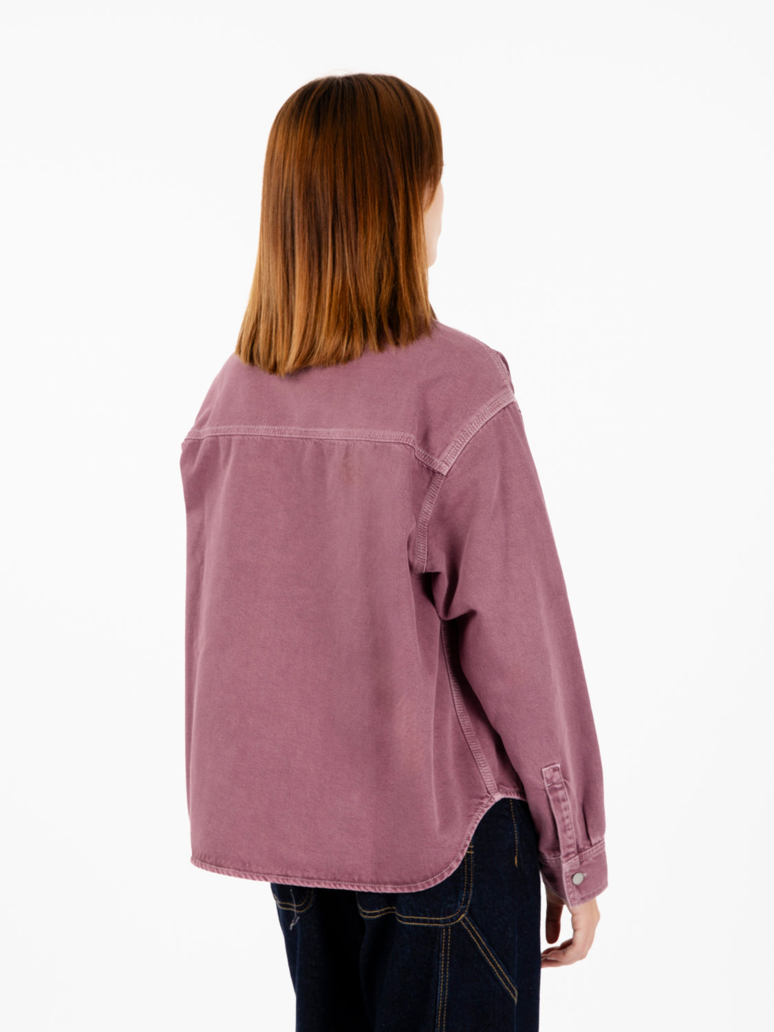 W' Georgia shirt jacket dusty fuchsia stone dyed