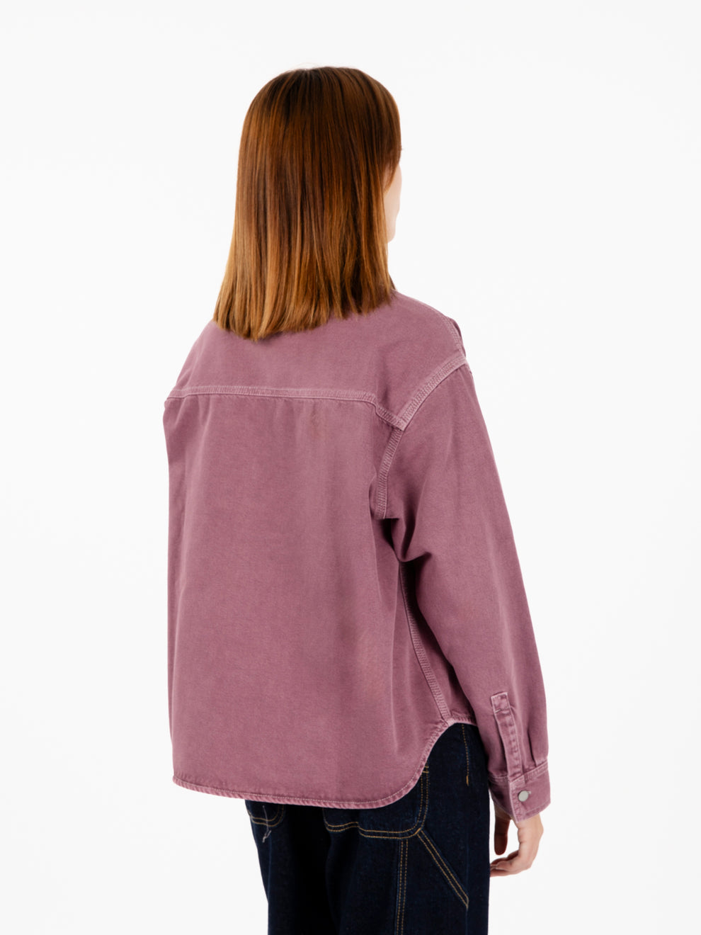 W' Georgia shirt jacket dusty fuchsia stone dyed