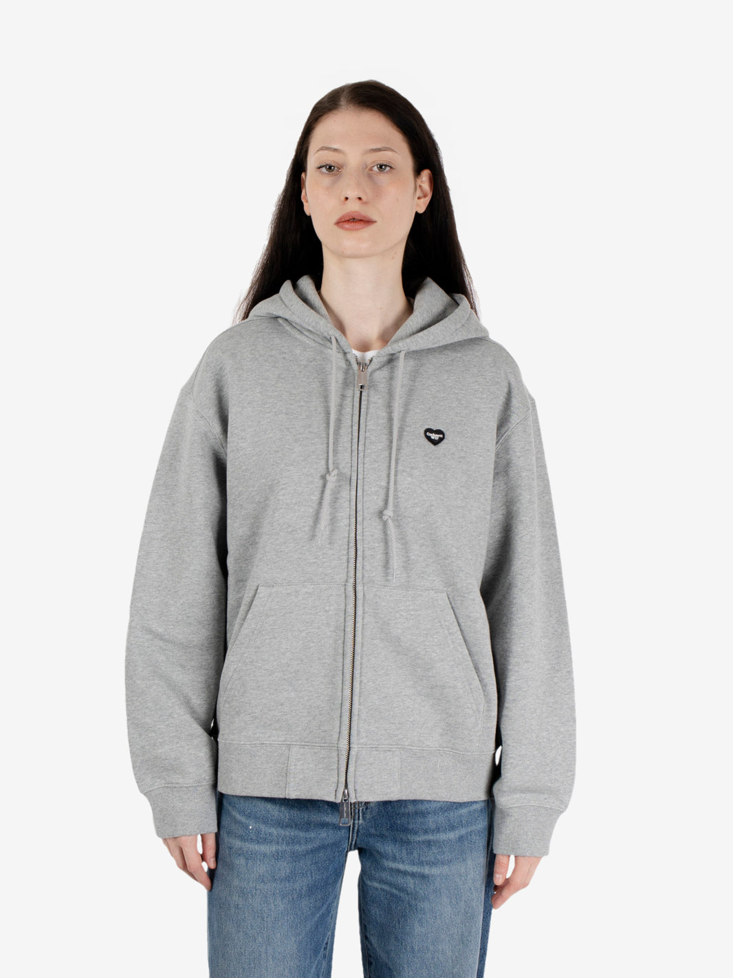 W' HD Small Heart Patch Jkt grey heather