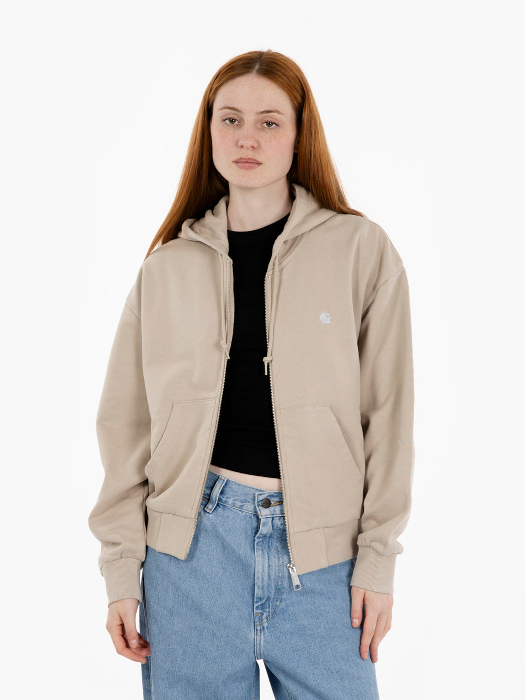W' Hooded Casey jacket fleur de sel / silver