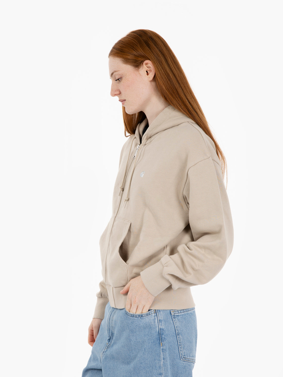W' Hooded Casey jacket fleur de sel / silver