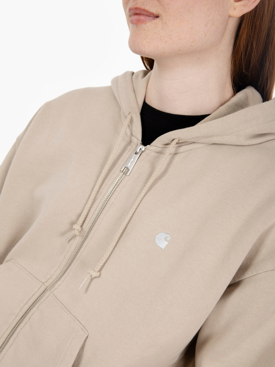 W' Hooded Casey jacket fleur de sel / silver