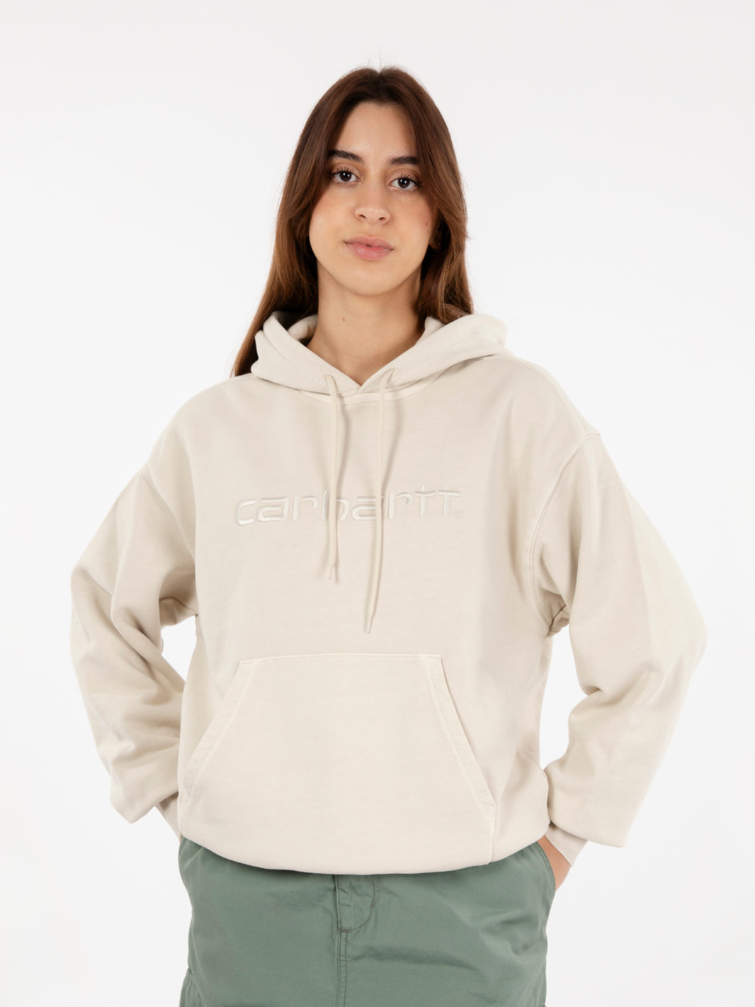 W' Hooded Duster sweat tonic