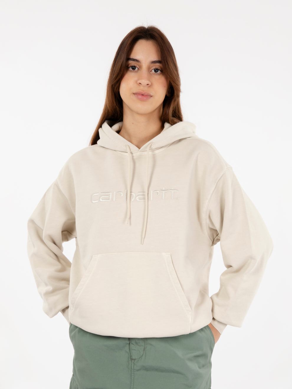 W' Hooded Duster sweat tonic