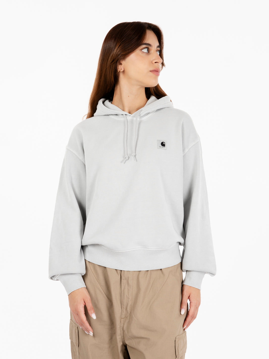W' Hooded Nelson sweat sonic silver garment dyed
