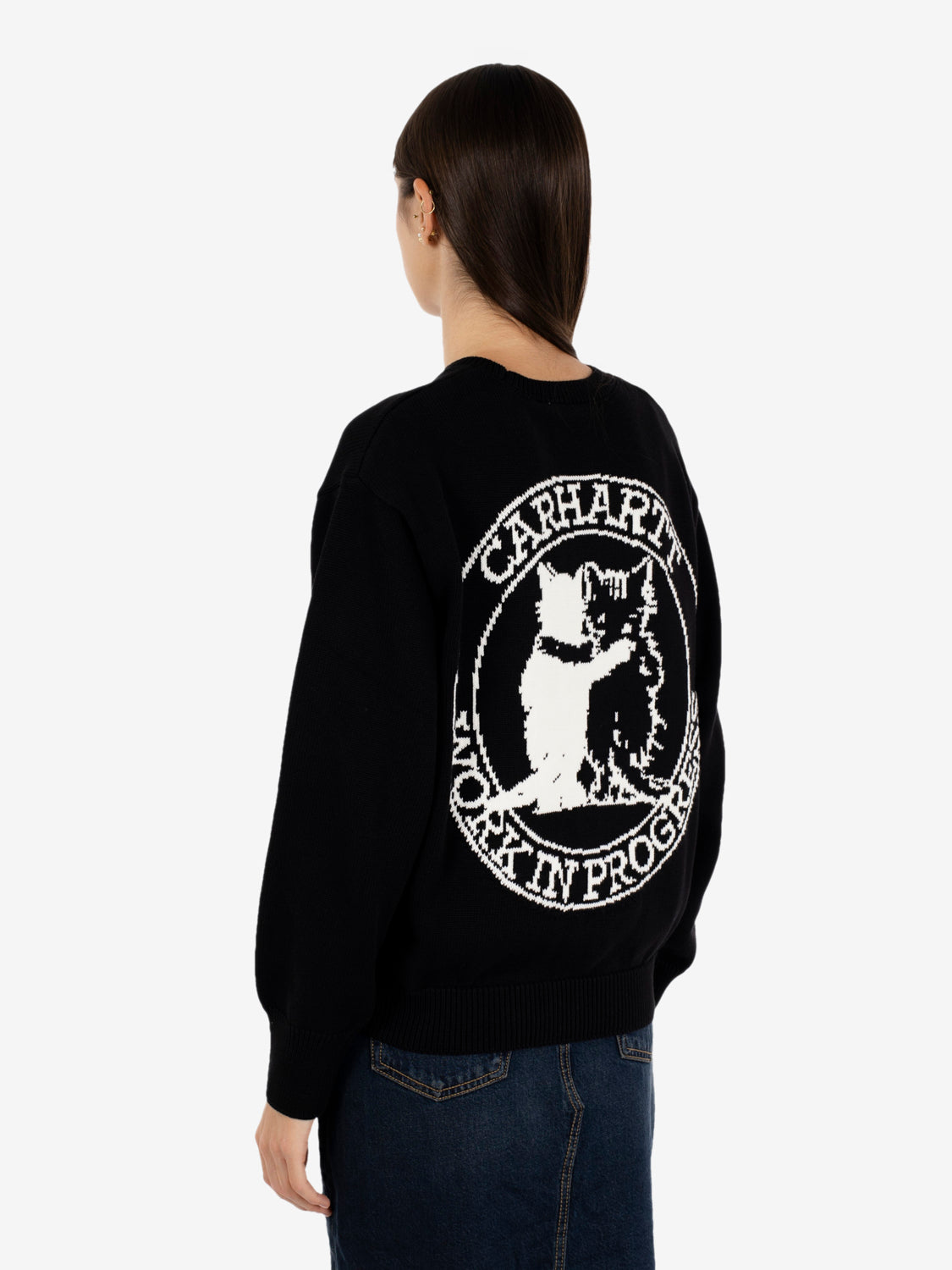 W' Hugging Cats Sweater black / wax
