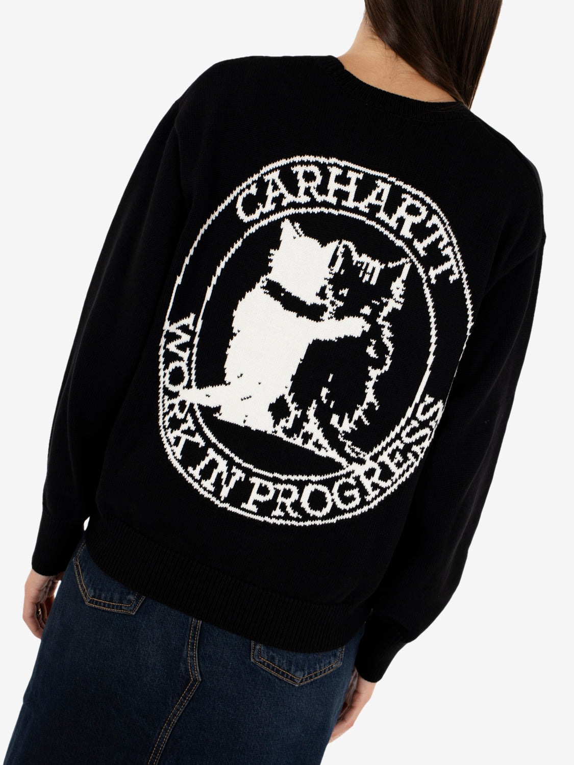 W' Hugging Cats Sweater black / wax