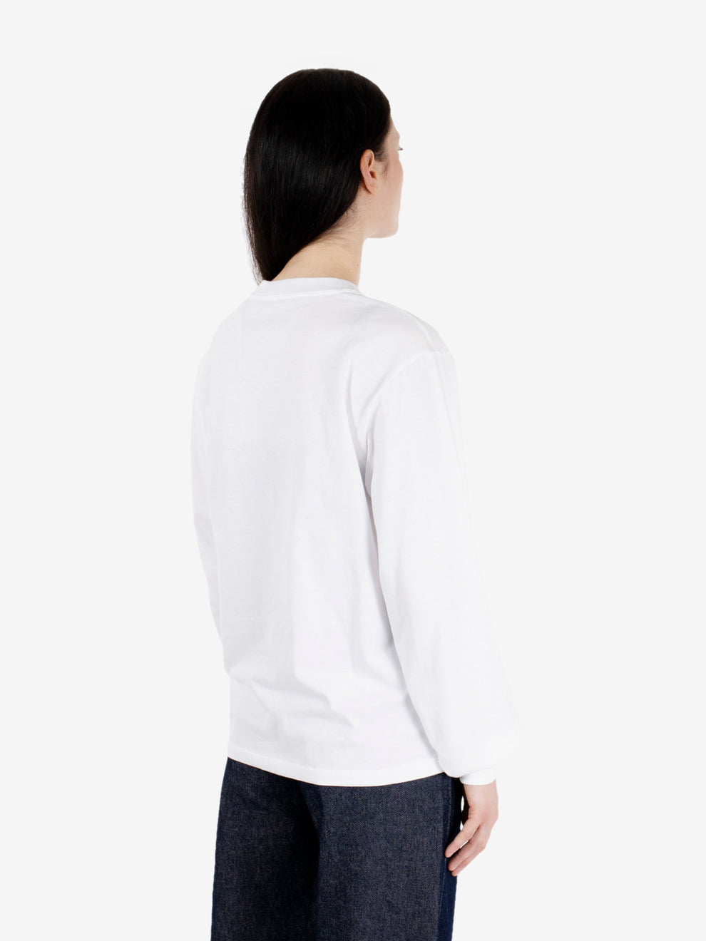 W' L/S Pocket Small Heart t-shirt white