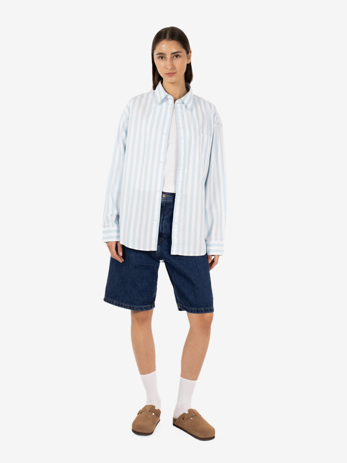 W' L/S Royce Shirt icaria / white