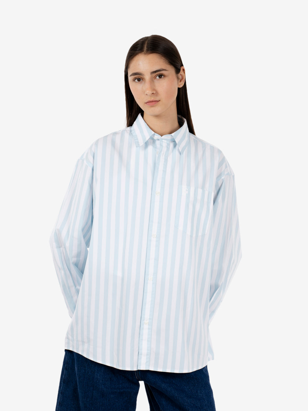 W' L/S Royce Shirt icaria / white