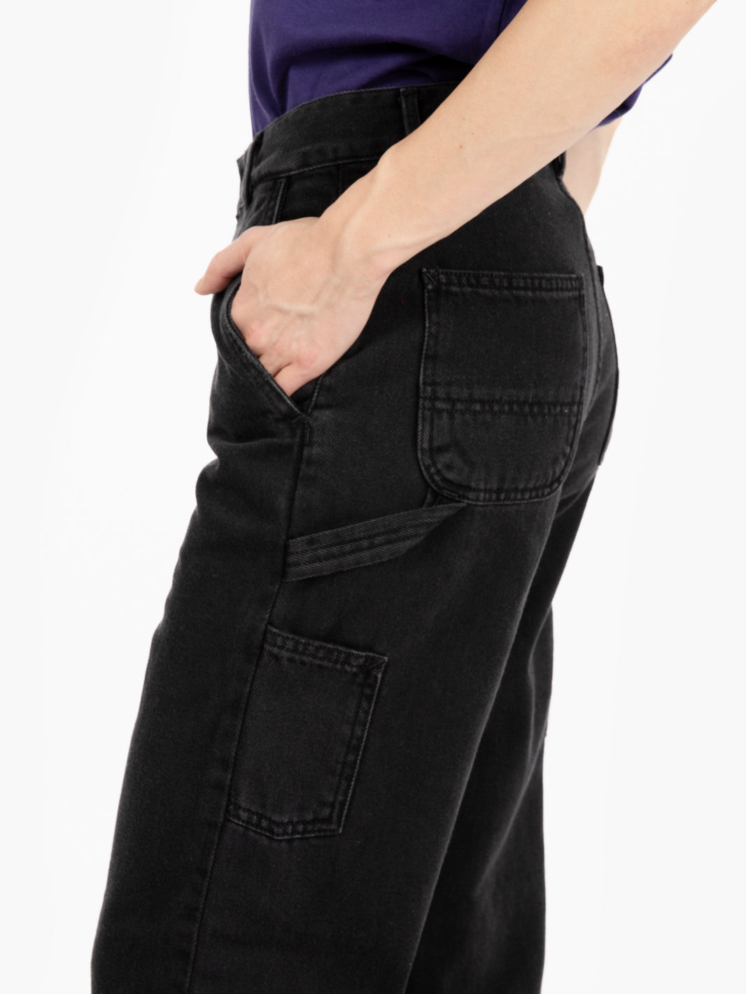 W' pierce pant straight black