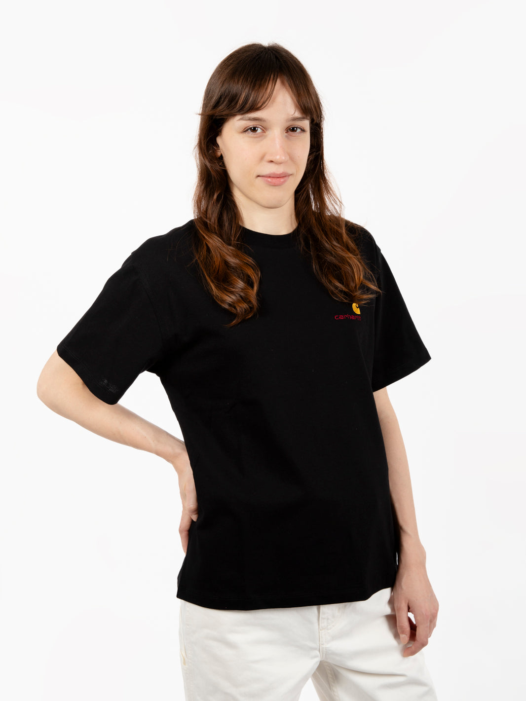 W' S/S American Script T-Shirt Black