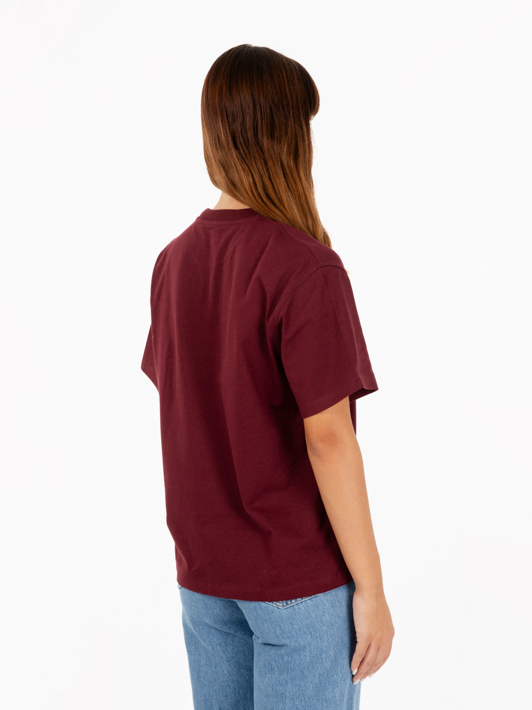 W' S/S American Script T-Shirt malbec