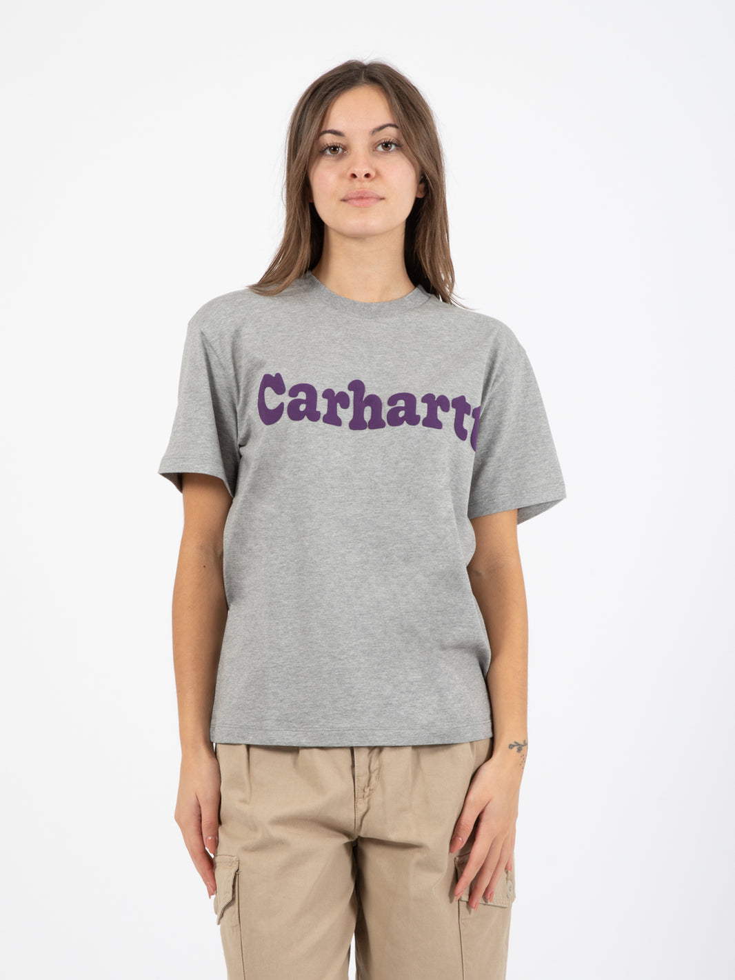 W' S/S Bubbles T-shirt Grey Heather / Cassis
