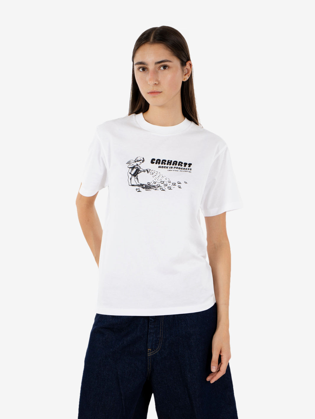 Women's S/S Bumper Sticker T-Shirt White