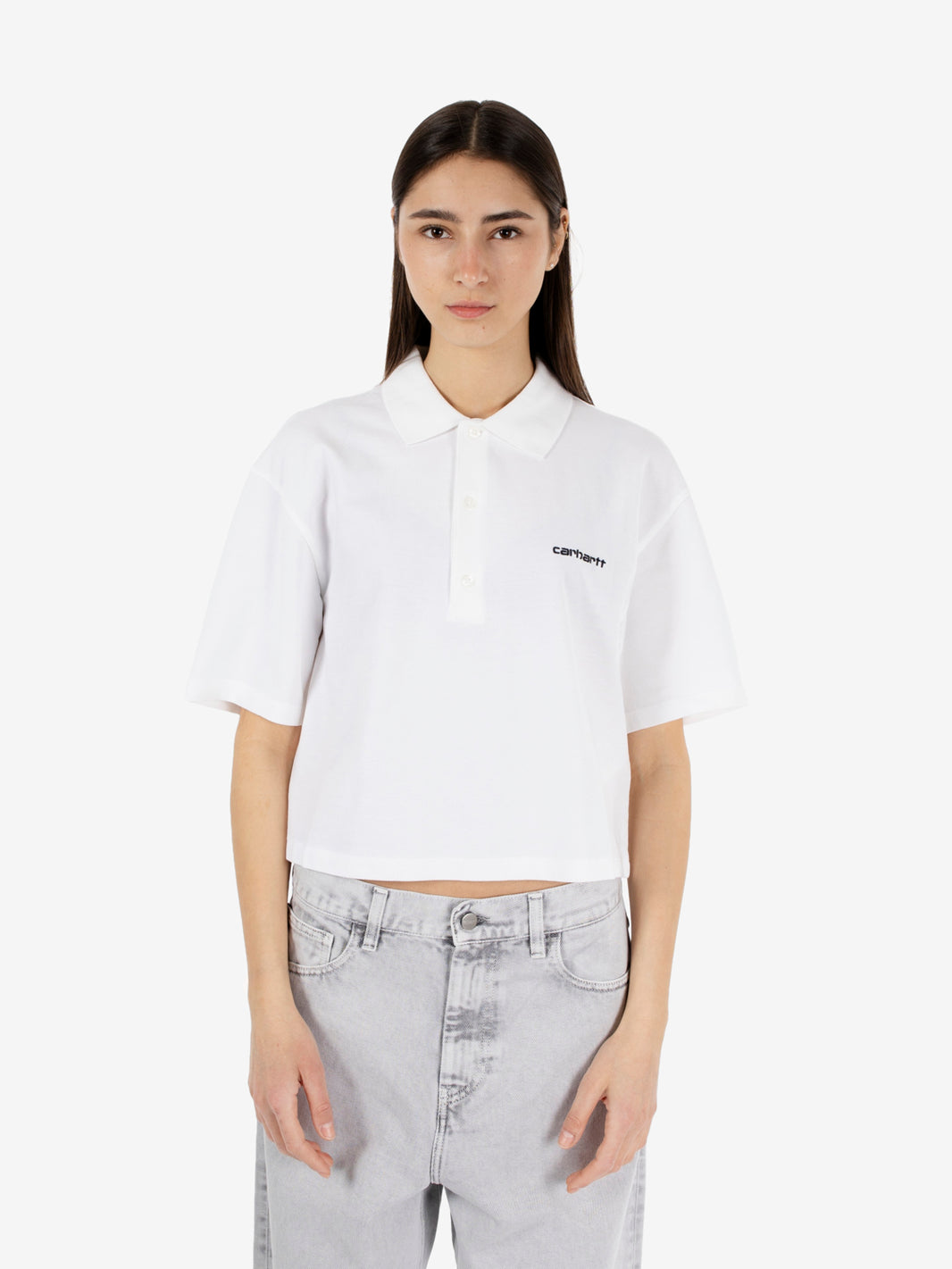 W' S/S Carhartt Script Polo TS white