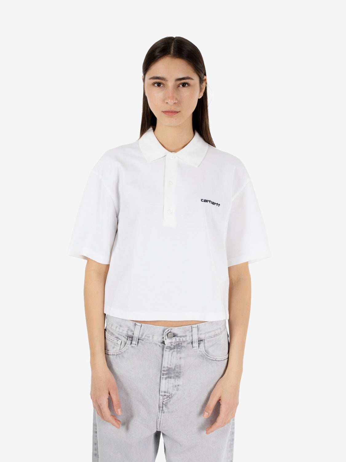 W' S/S Carhartt Script Polo TS white