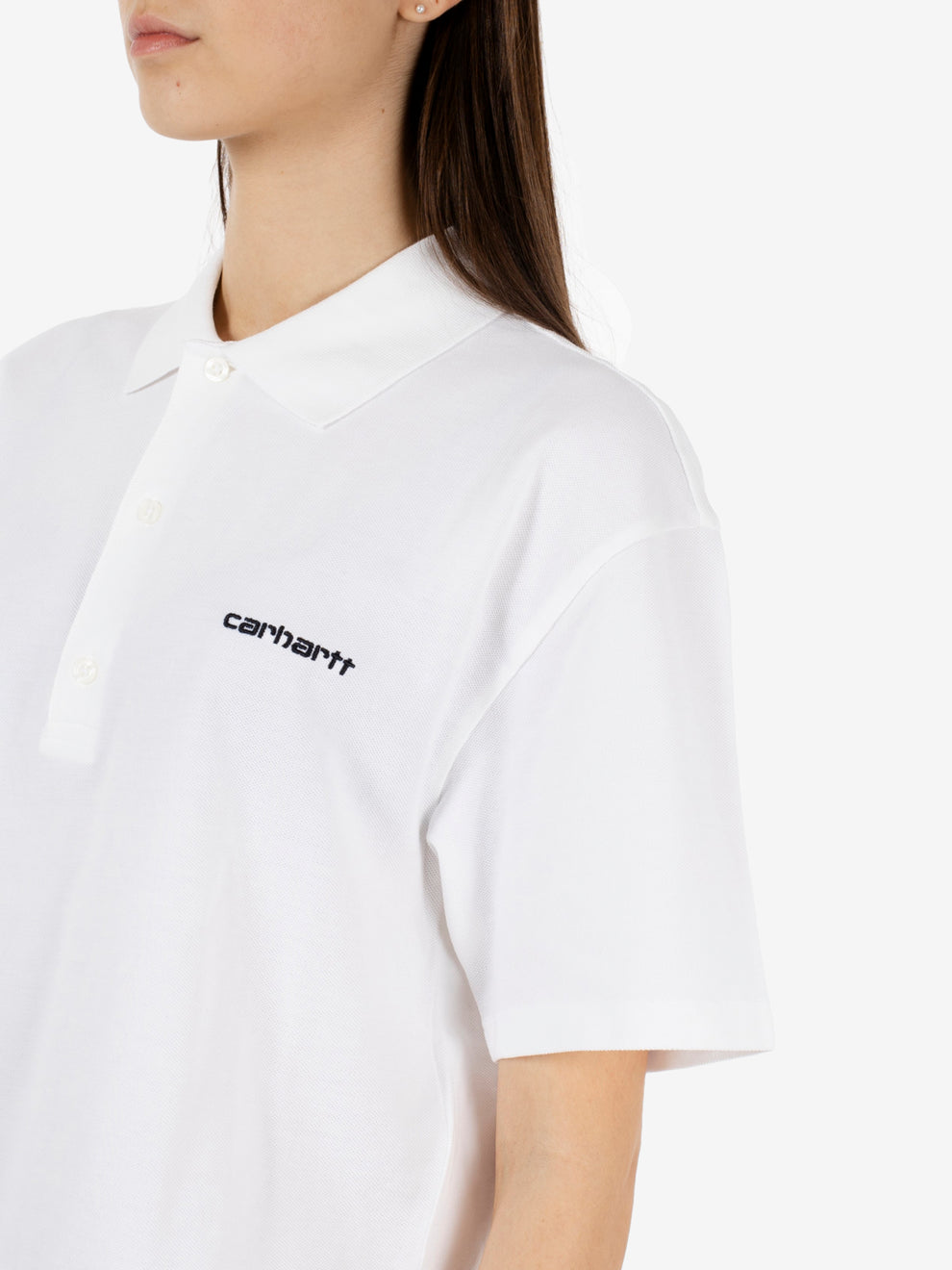 W' S/S Carhartt Script Polo TS white
