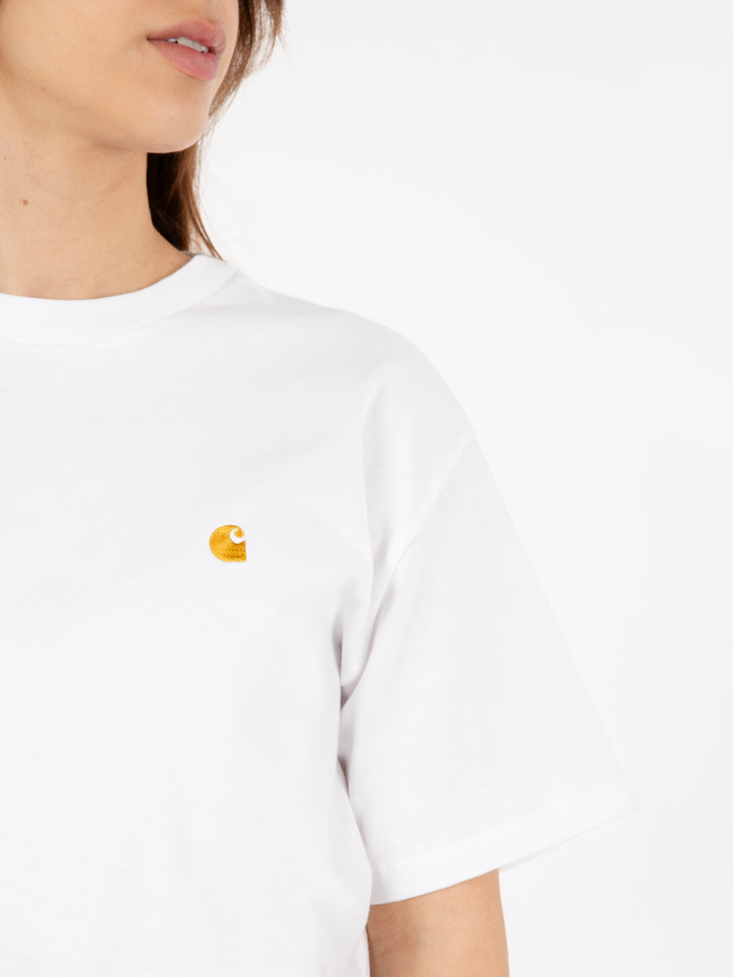 T-shirt W' S/S chase white / gold