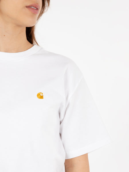 W' S/S chase t-shirt white / gold