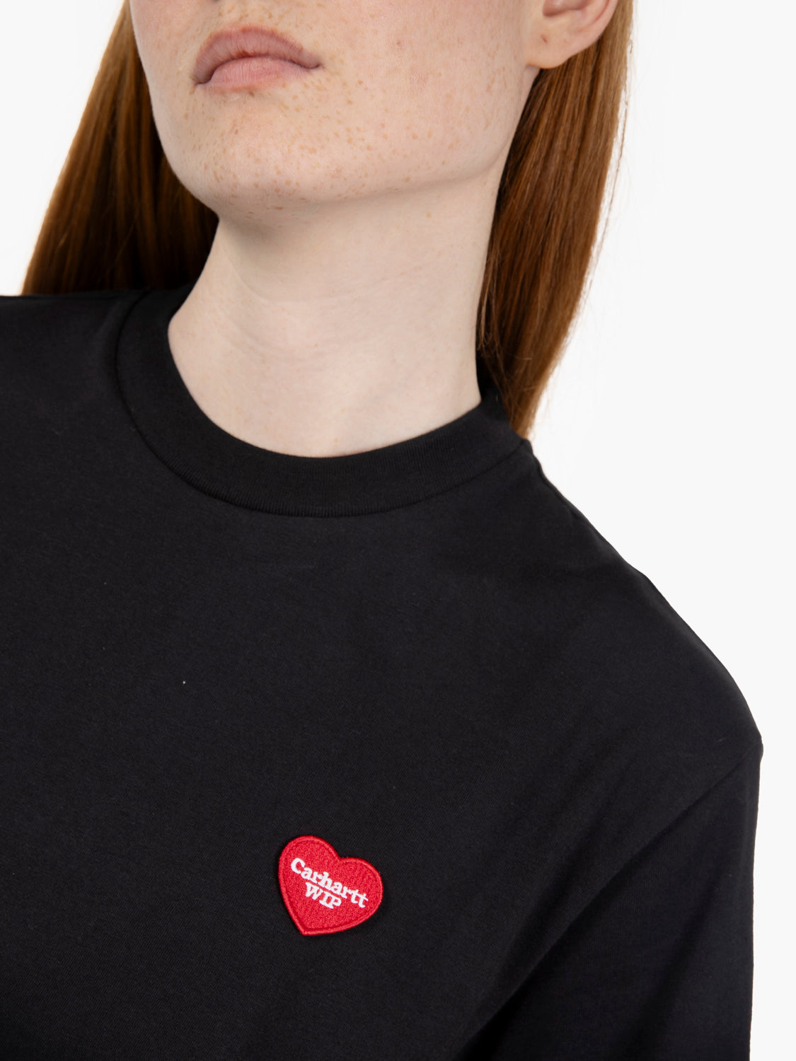 W' S/S Heart patch t-shirt black / red 