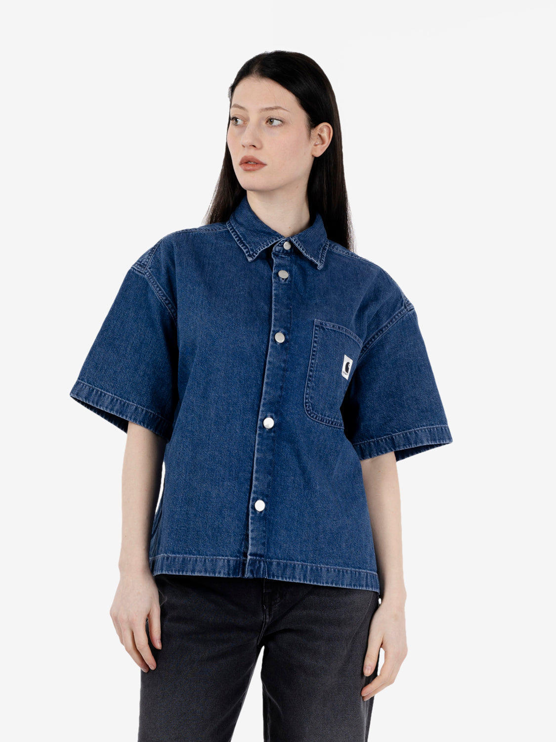 W' S/S Lovilia Shirt Blue stone washed