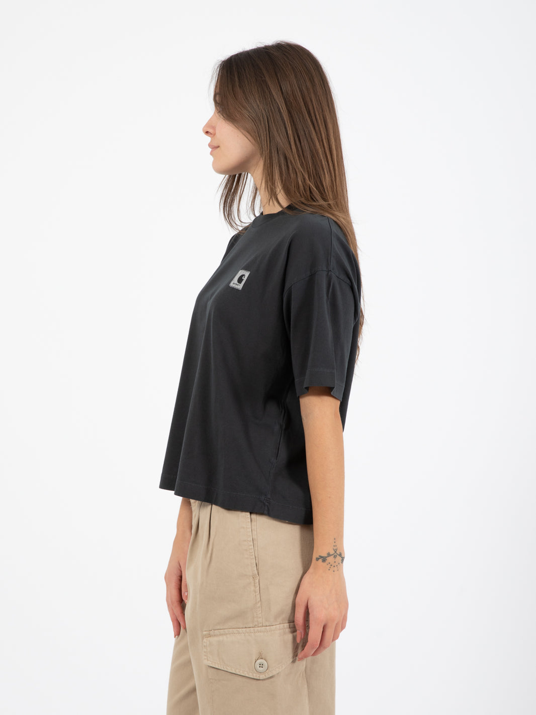 W' S/S Nelson T-shirt Black Garment Dyed