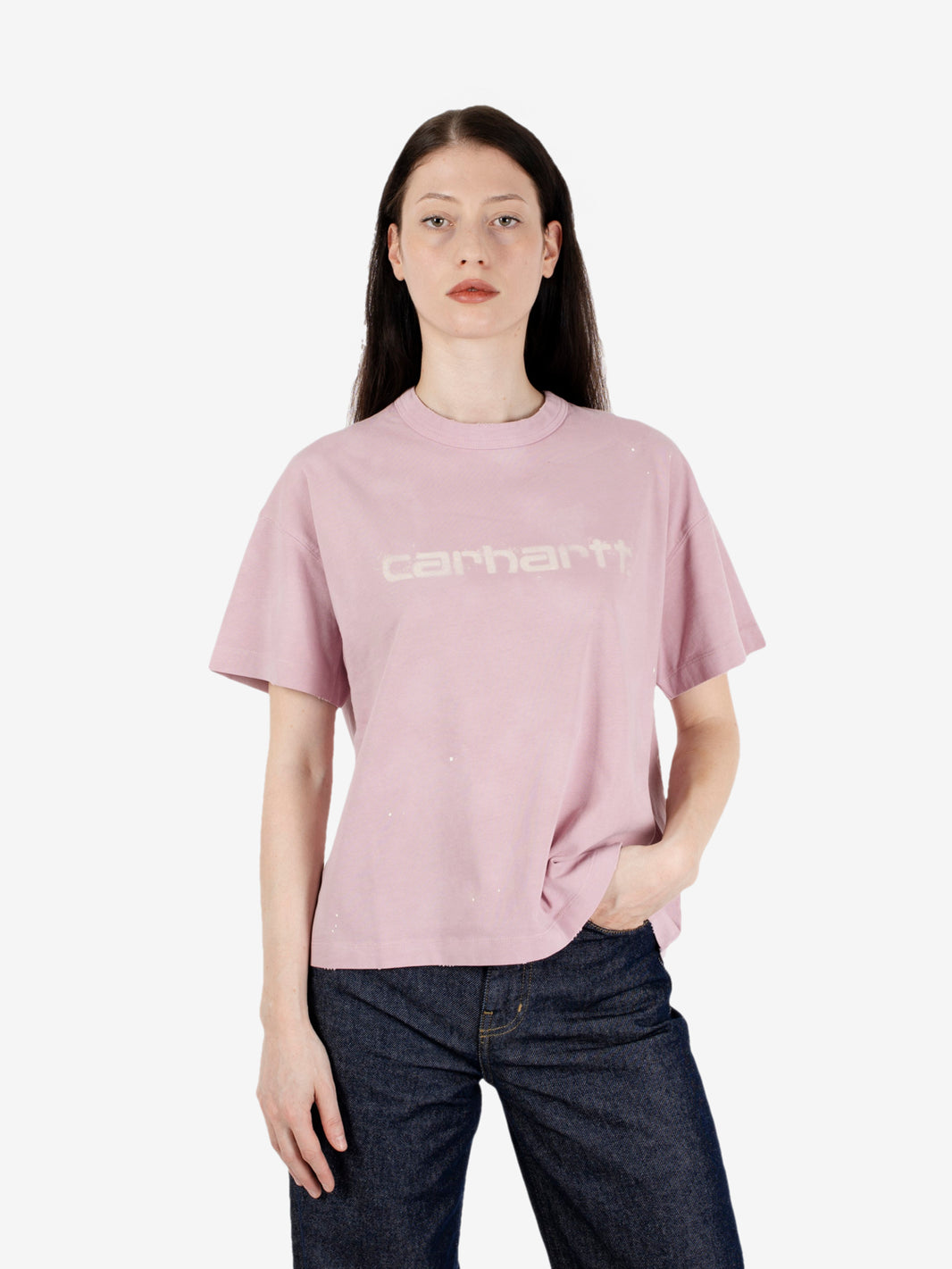 W' S/S Painter T-Shirt hortensia destroy wash