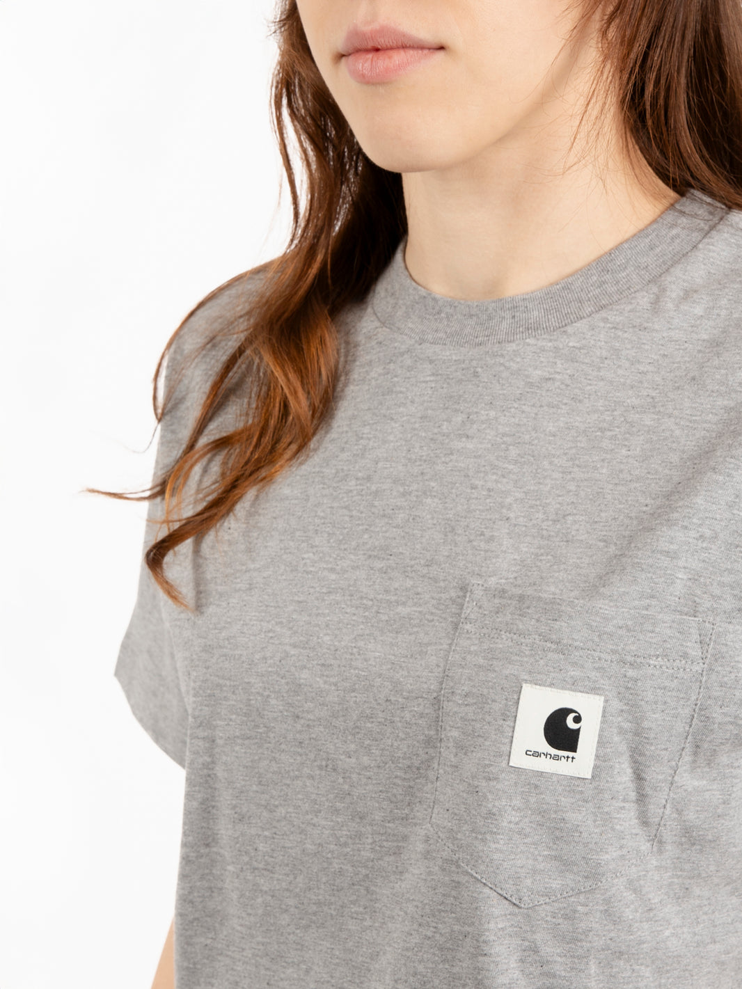 W' S/S Pocket t-shirt grey heather