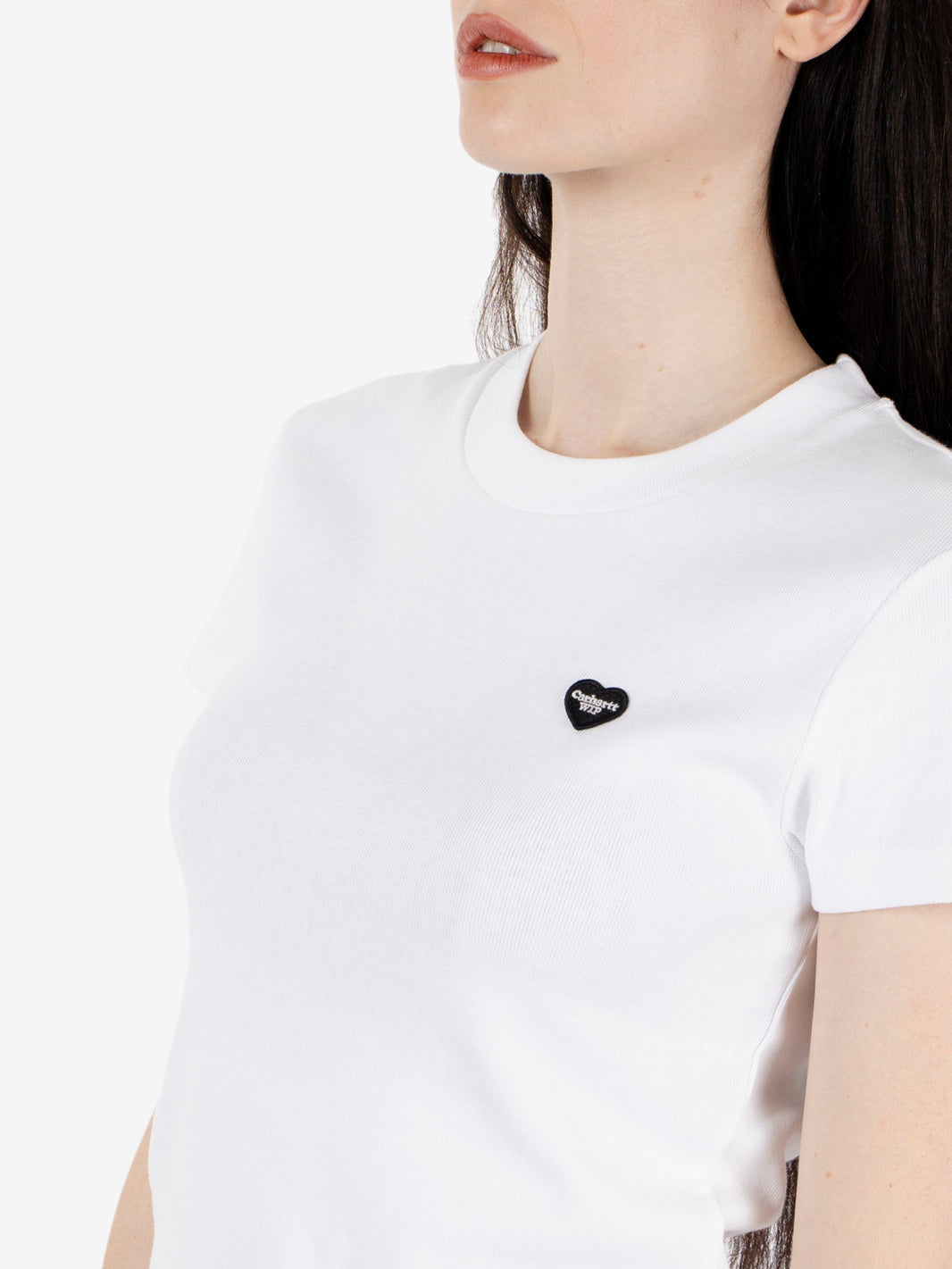 W' S/S Small Heart patch t-shirt white