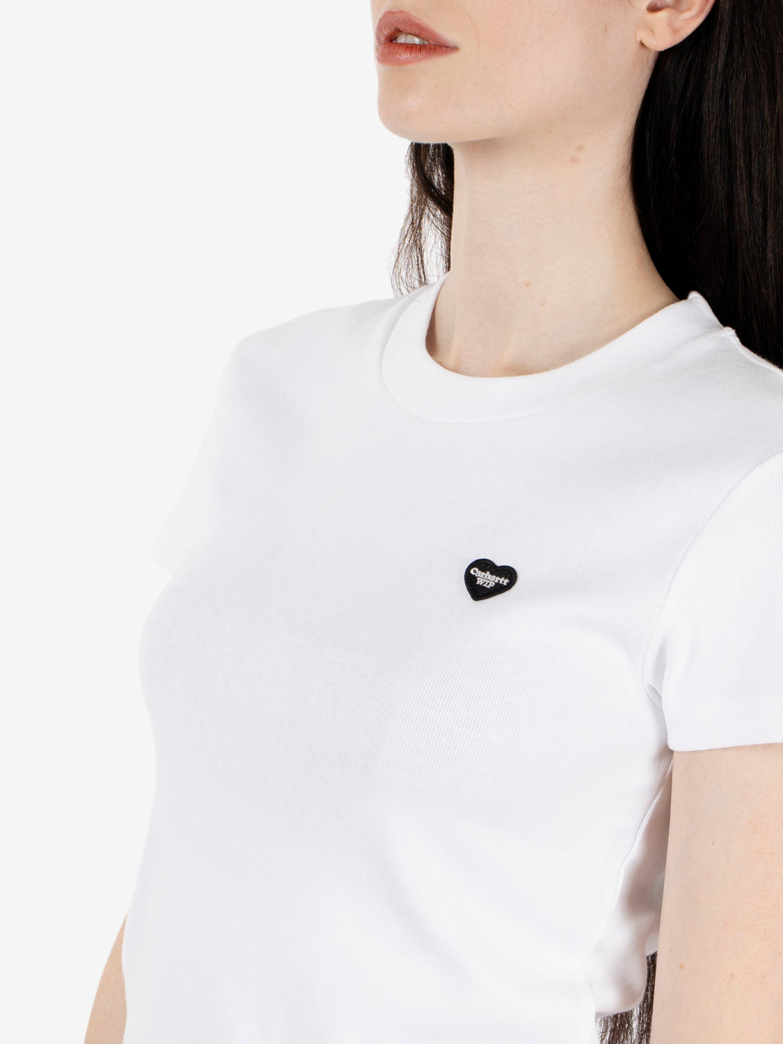 W' S/S Small Heart patch t-shirt white