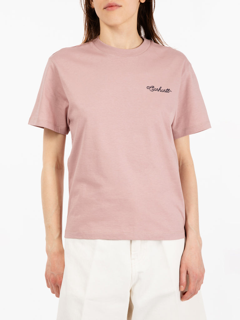 Carhartt WIP - W' S/S Stitch t-shirt glassy pink / dark navy