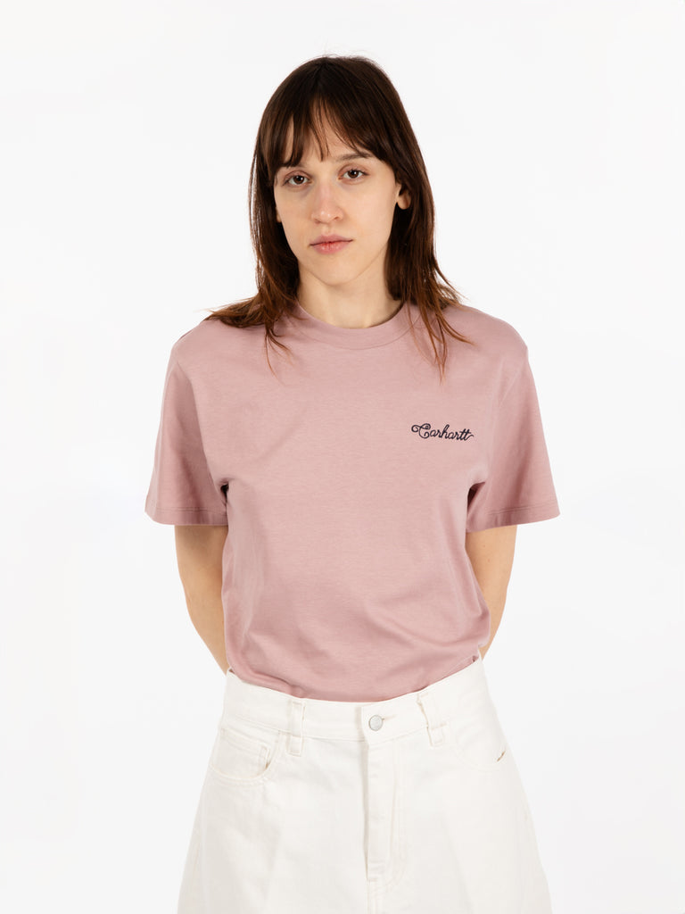 Carhartt WIP - W' S/S Stitch t-shirt glassy pink / dark navy